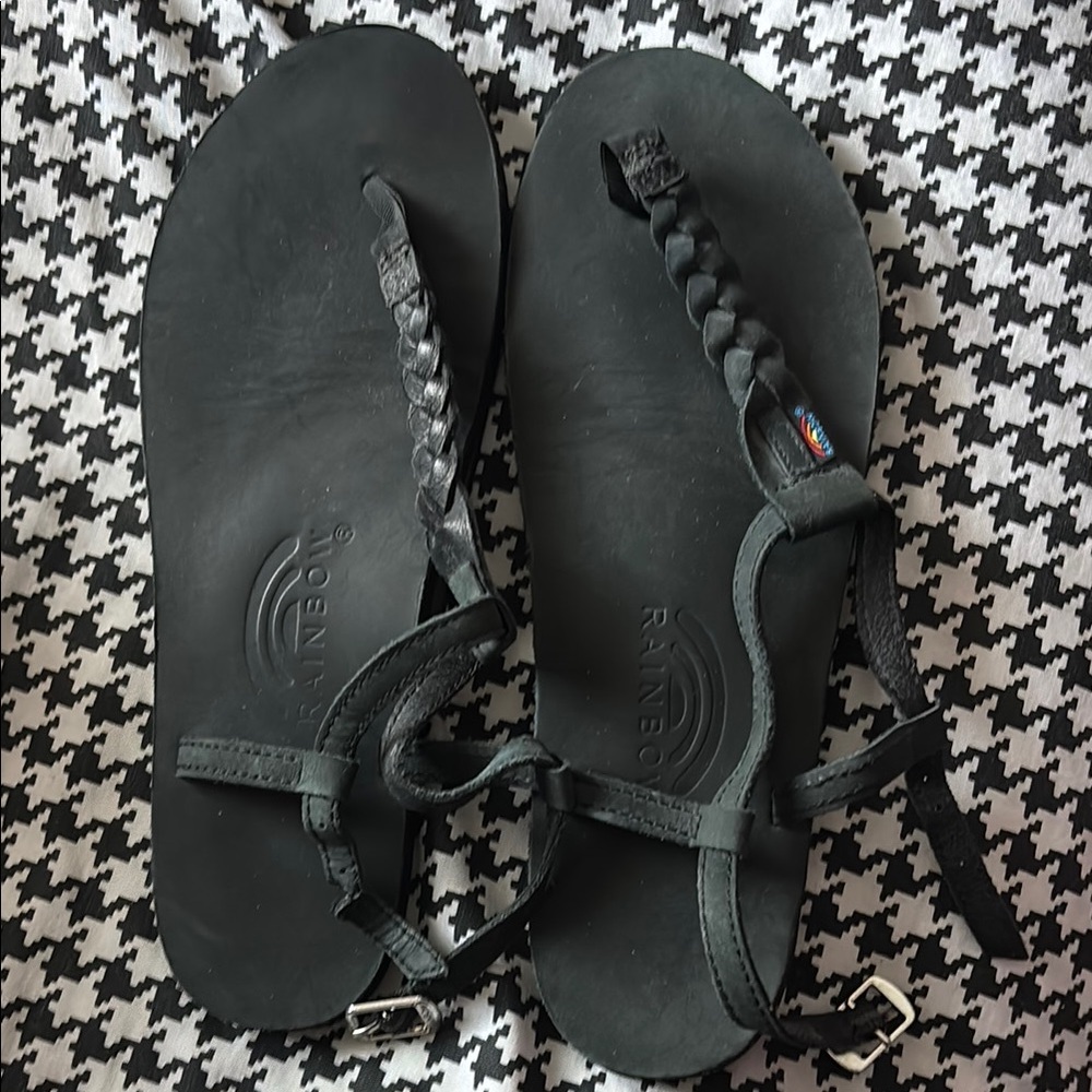 Rainbow Charcoal Braided Sandals